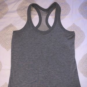 Grey Athletic Tank with Mesh Racerback